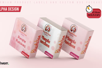 design a premium product label and custom box packaging design