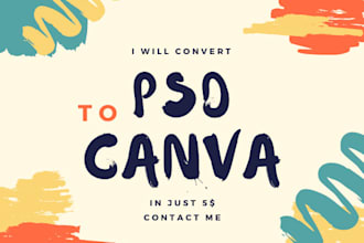 convert psd to canva or ai to canva, canva editables