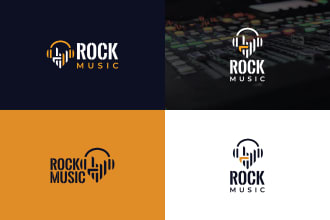 design dj, music, band or text logo