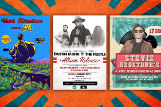 design vintage retro alternative indie club concert event flyer or poster design