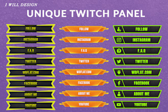 design awesome twitch panels, logo and overlay