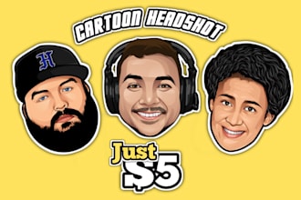 draw cartoon of your head,bighead or avatar logo