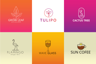 do a flat minimalist line art logo design for your business