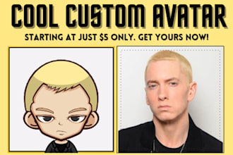 create cute big head cartoon avatar with emotes free