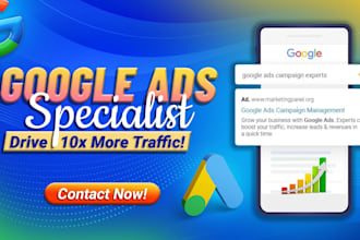 set up and manage google ads, PPC campaigns for sales and leads