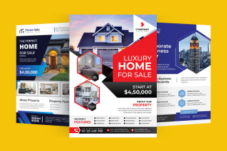 design professional real estate flyer, brochure and banner