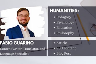 write articles on humanities and education