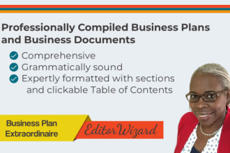 edit or proofread your business plan or supplemental documents