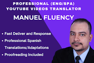 professionally translate your english youtube video scripts to spanish