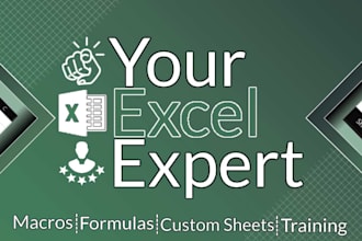 create excel forms, macros, formulas, automate, data cleaning, excel expert