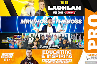 design a premium  youtube banner within 6 hours