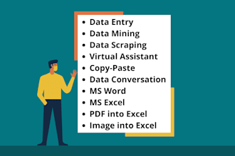 do accurate data entry, web research, and copy paste