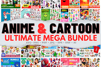 provide ultmate mega bundle anime and cartoon for cricut and sublimation