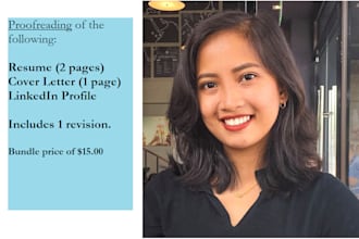 proofread resume, cover letter and linkedin profile