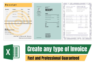 create corporate invoice and report on ms office