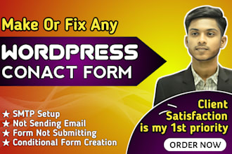 make or fix contact form issue on wordpress, wordpress not sending email