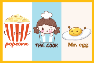 design awesome kawaii logo or stickers