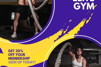 make perfect fitness, gym, workout, sports flyer and poster