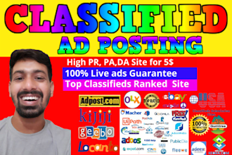 do high quality 60 classified ad posting in top ranked site in USA