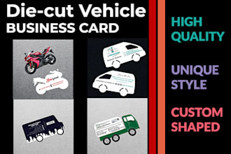 design custom unique vehicle diecut cards no print services