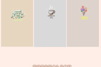 draw a cute minimalist wallpaper design