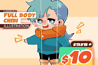 draw full body chibi character icon