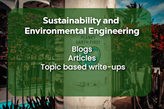 write on environmental engineering and sustainability