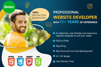 be editing frontend HTML, CSS, javascript and backend PHP