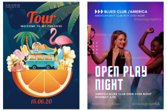 design awesome, attractive 2d 3d club, party and business flyers and posters