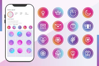 design custom instagram highlights icons or covers