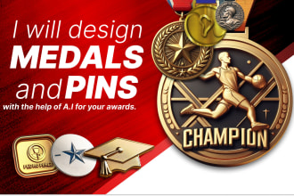 design medal and pins for your awards with the help of the ai