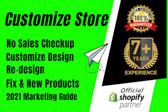 design, redesign or customize shopify dropshipping store