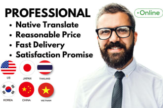 translate chinese,  korean, thai, japanese, vietnamese languages