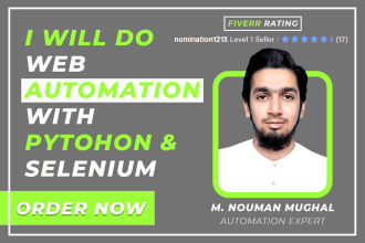 do automation and build bots in python and selenium