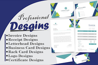 provide professional invoice, receipt and letterhead design for your company