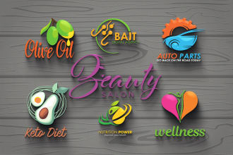 design 3d logo for salon, nutrition, cosmetics, marijuana, cooking, and weed