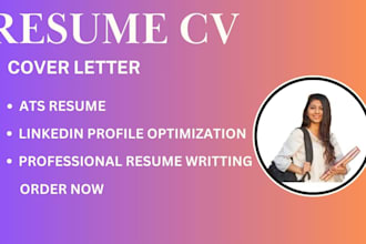 provide a professional ats resume rewrite cover letter writing linkedin