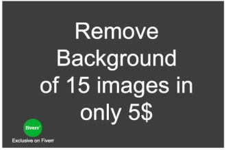 remove background, cut out, resize, crop 15 photos in 2 hrs
