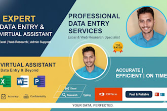 be your dedicated virtual assistant for data entry copy paste and web research