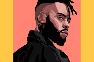 do vector art portrait face, animal, vehicle