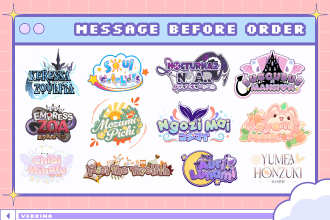 create cute logo for twitch vtuber streams and store