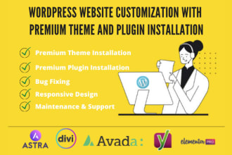install or customize wordpress website, redesign wordpress website
