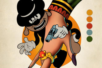 create a unique tattoo design,neo traditional, old school