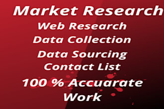 do market research, data collection, data sourcing, contact list
