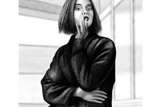 make a charcoal or ink portrait