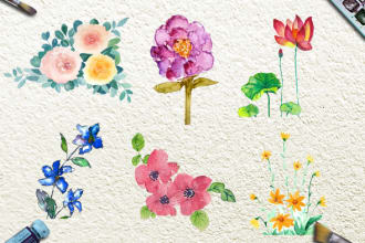 make a flower and botanical watercolor illustration