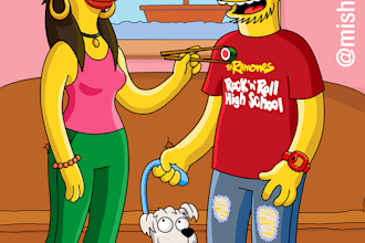 draw you in the style of matt groening, the simpsons, life in hell