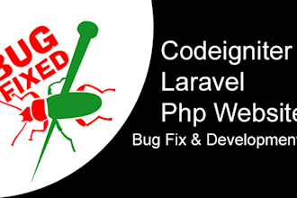 codeigniter bug fix , laravel, php website development