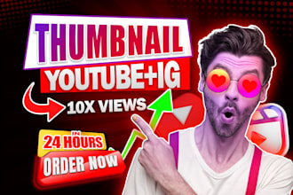 design the best youtube thumbnail or instagram reel cover photo