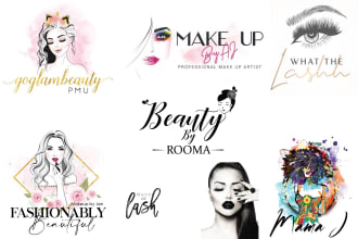 design beauty salon, hair and eyelash extension logo